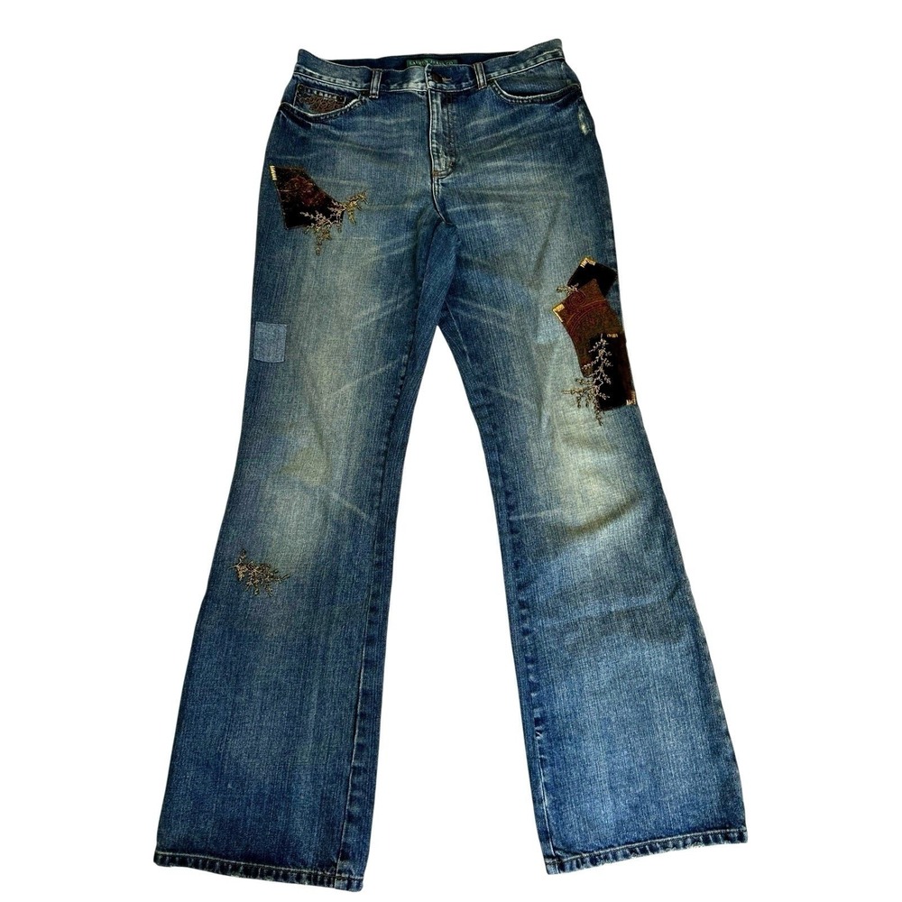 Lauren Jeans Co Ralph Lauren Floral Velvet Patchwork Size 6 Boho Dark Fairy 90's